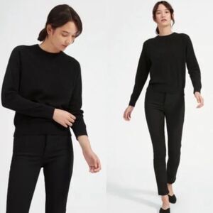 Everlane Recycled Boxy Everyday Cashmere 
Soft Sweater Black Minimalist Size L